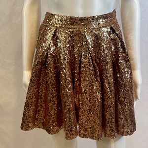4SI3NNA Gold sequin Skater Style Skirt- S/P